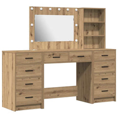 Sminkebord med skuff 3 pcs Brun 40 x 41 x 135 cm Konstruert tre