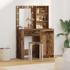 Sminkebordsett med skuff 2 pcs Gammelt tre 50 x 41 x 135 cm