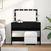 Sminkebord med skuff Svart eik 100 x 40 x 120 cm Konstruert tre