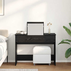 Sminkebord med skuff Svart eik 100 x 45 x 76 cm Konstruert tre