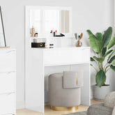 Soverom sminkebord med skuff Høyglanset hvit 80 x 39,6 x 135 cm