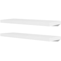 Flytende vegghyller 2 stk MDF bok/DVD-oppbevaring hvit