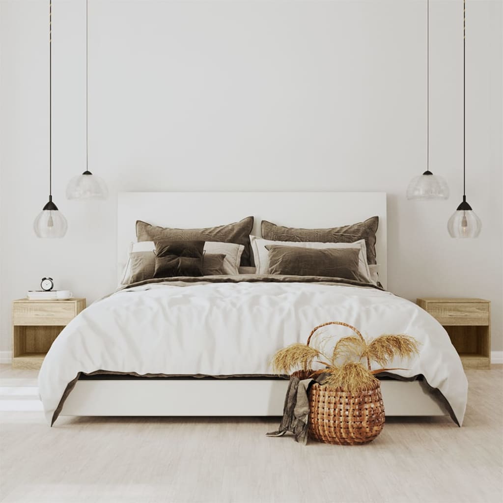 Nattbord 2 stk med skuff eikefarget