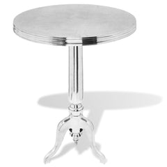 Sidebord rundt aluminium sølv