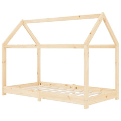 Sengeramme barn grå heltre furu 70x140 cm