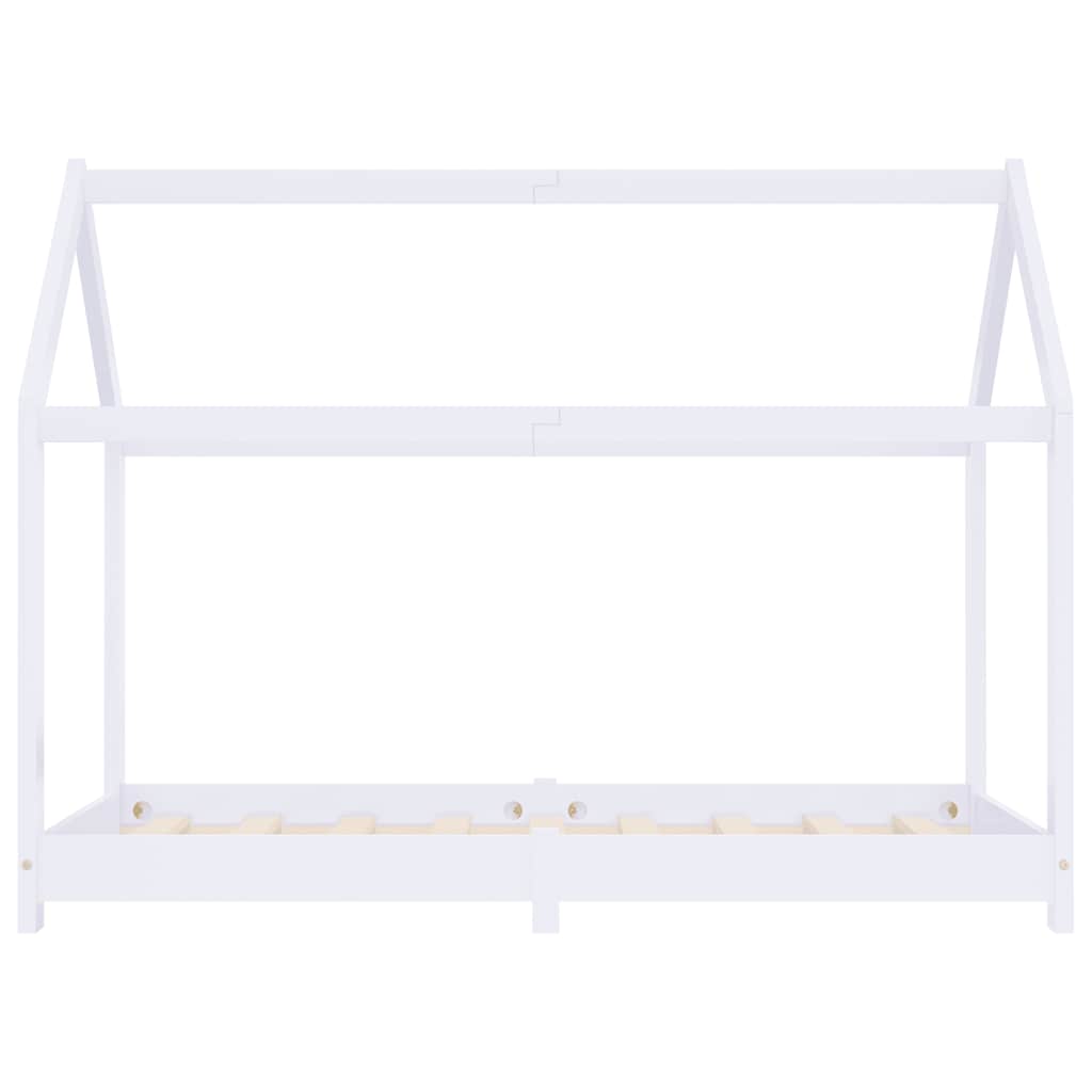 Sengeramme for barn heltre furu hvit 80x160 cm