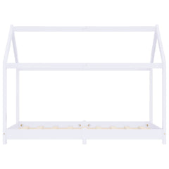 Sengeramme for barn heltre furu hvit 80x160 cm