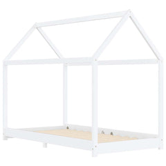 Sengeramme for barn heltre furu hvit 90x200 cm