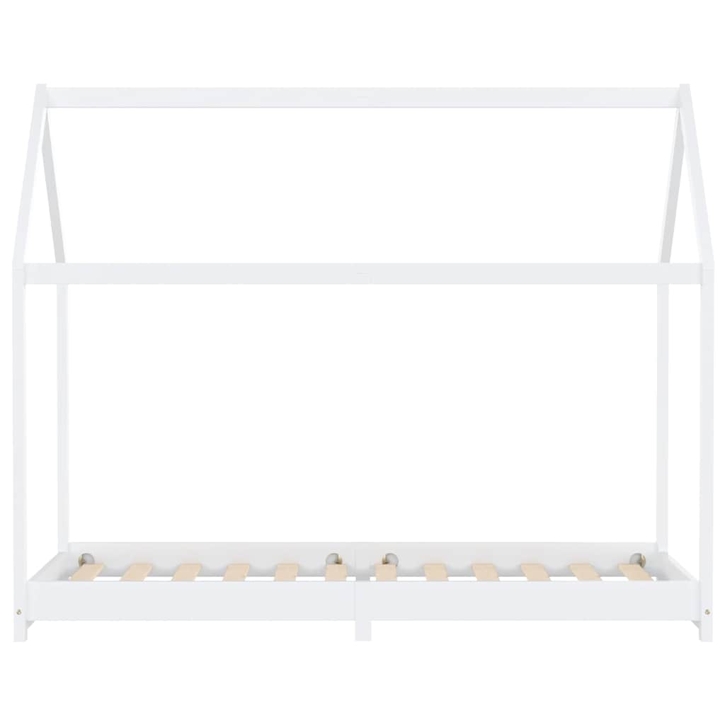 Sengeramme for barn heltre furu hvit 90x200 cm