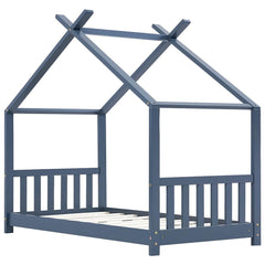 Sengeramme for barn heltre furu grå 70x140 cm
