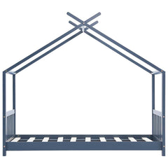 Sengeramme for barn heltre furu grå 80x160 cm