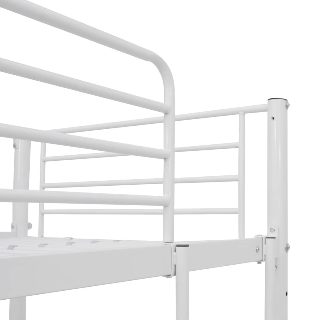 Køyeseng med bord ramme hvit metall 90x200 cm