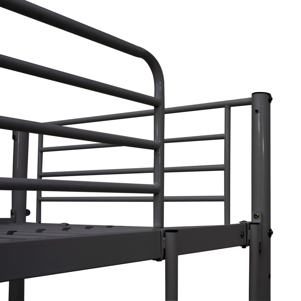 Køyeseng med bord ramme svart metall 90x200 cm