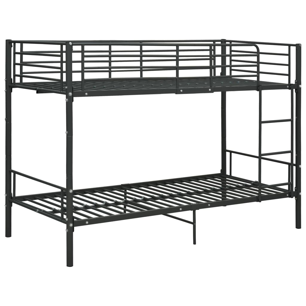 Køyeseng svart metall 90x200 cm