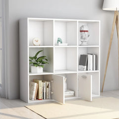 Bokhylle hvit 98x30x98 cm konstruert tre