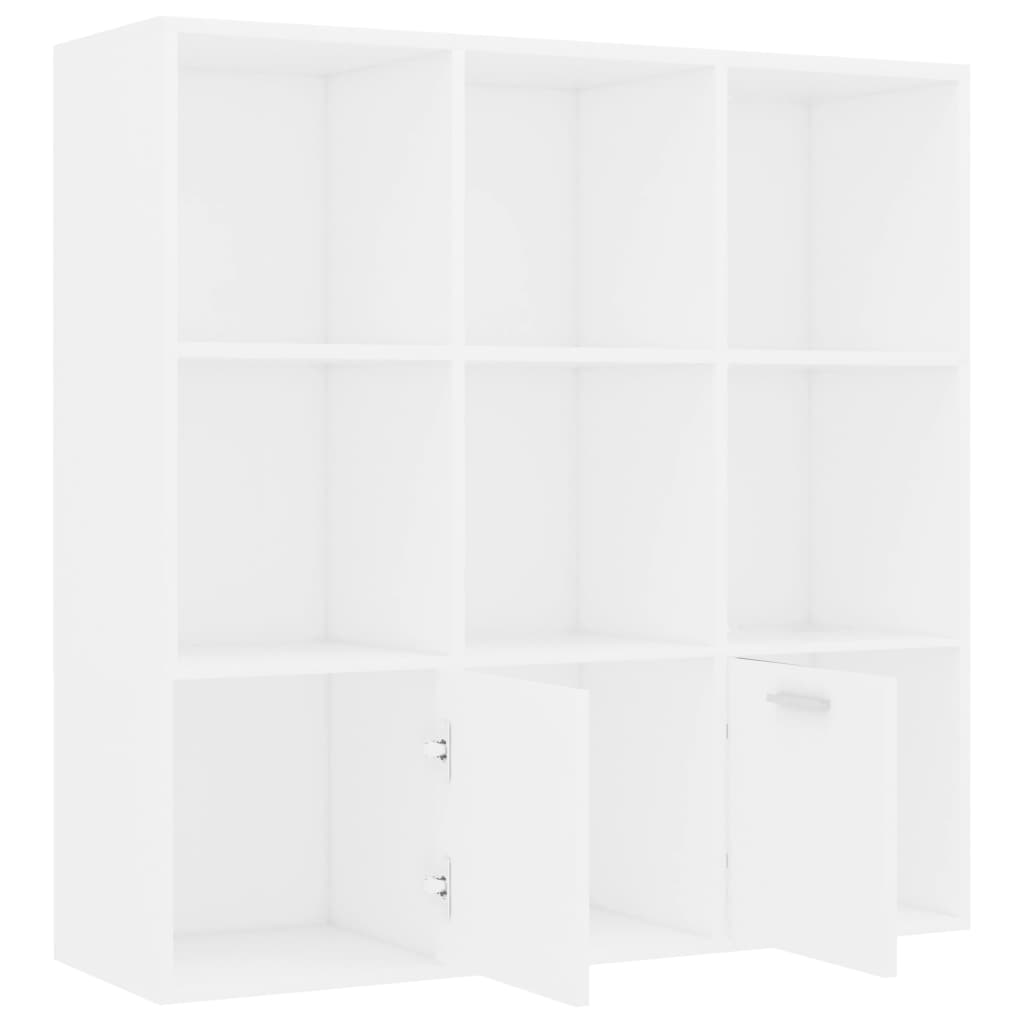 Bokhylle hvit 98x30x98 cm konstruert tre