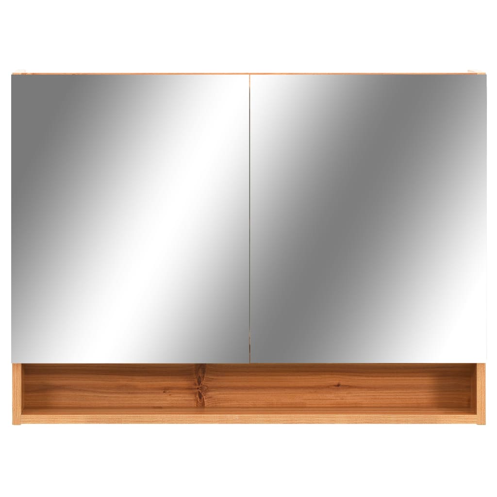 Speilskap med LED til baderom eik 80x15x60 cm MDF