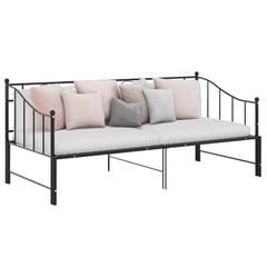 Uttrekkbar ramme til sovesofa svart metall 90x200 cm
