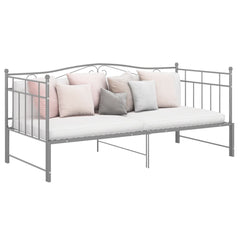 Uttrekkbar ramme til sovesofa grå metall 90x200 cm
