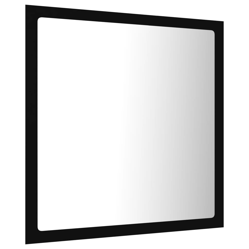 Baderomsspeil LED svart 40x8,5x37 cm akryl