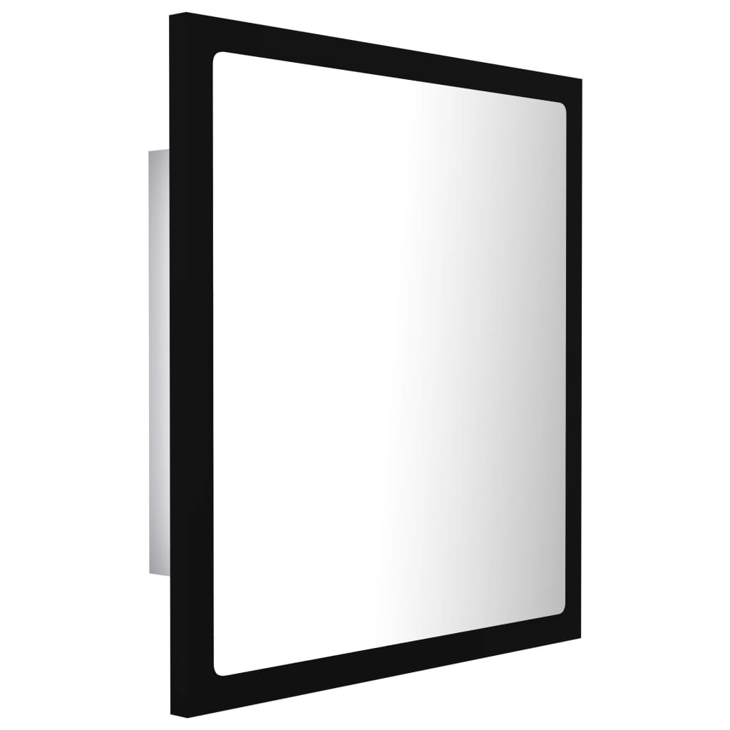 Baderomsspeil LED svart 40x8,5x37 cm akryl