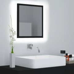Baderomsspeil LED svart 40x8,5x37 cm akryl