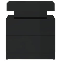 Nattbord høyglans svart 45x35x52 cm konstruert tre