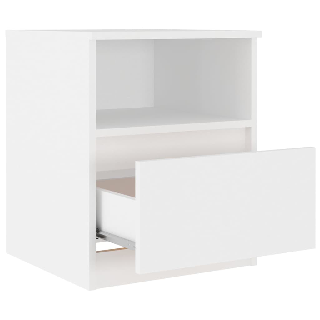 Nattbord 2 stk hvit 40x40x50 cm konstruert tre