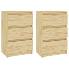 Nattbord 2 stk 40x29,5x64 cm heltre furu