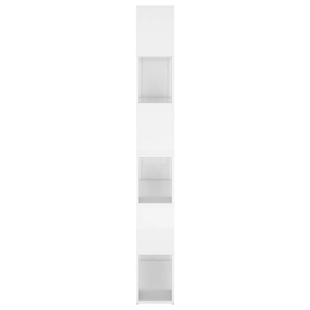 Bokhylle/romdeler høyglans hvit 100x24x188 cm