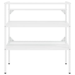 Badehylle hvit 79x38x83 cm jern
