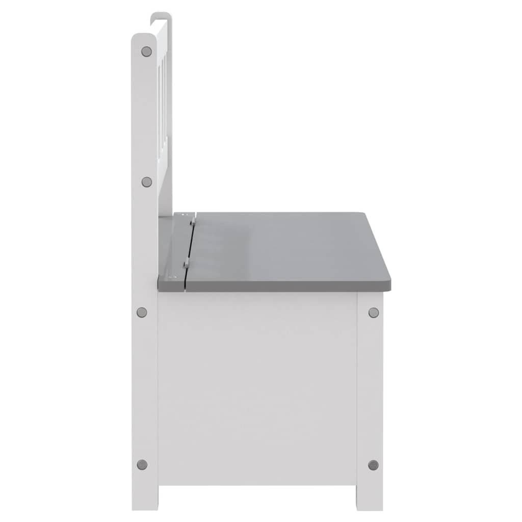 Oppbevaringsbenk for barn hvit og grå 60x30x55 cm MDF