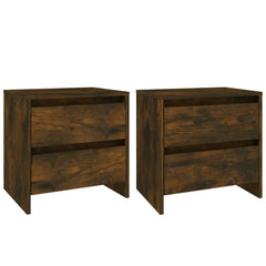 Nattbord 2 stk røkt eik 45x34,5x44,5 cm konstruert tre