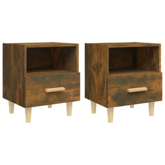 Nattbord 2 stk røkt eik 40x35x47 cm - SminkeBord.no