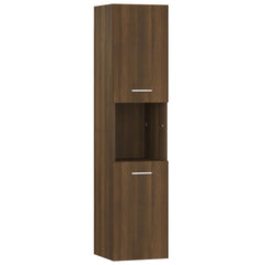 Baderomsskap brun eik 30x30x130 cm konstruert tre
