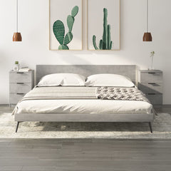 Nattbord 2 stk betonggrå 40x36x65 cm