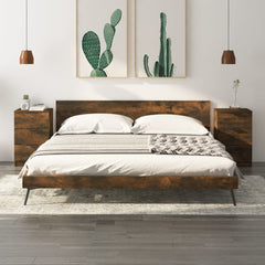 Nattbord 2 stk røkt eik 40x36x65 cm - SminkeBord.no