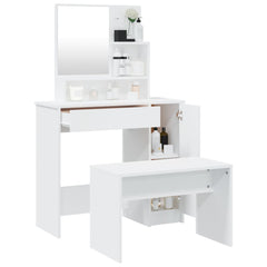 Sminkebordsett hvit 86,5x35x136 cm