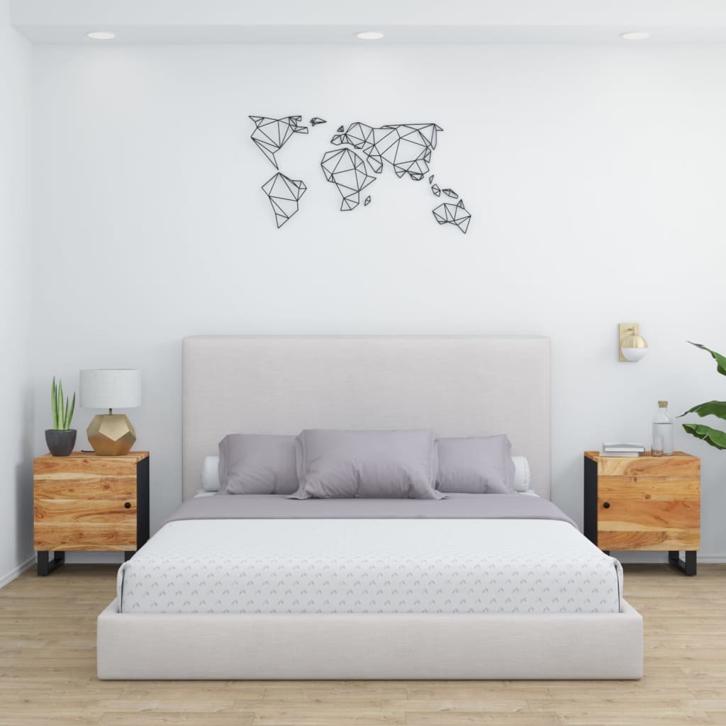 Nattbord 2 stk 40x33x46 cm heltre akasie