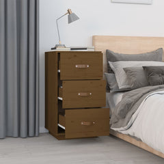 Nattbord 2 stk honningbrun 40x40x75 cm heltre furu