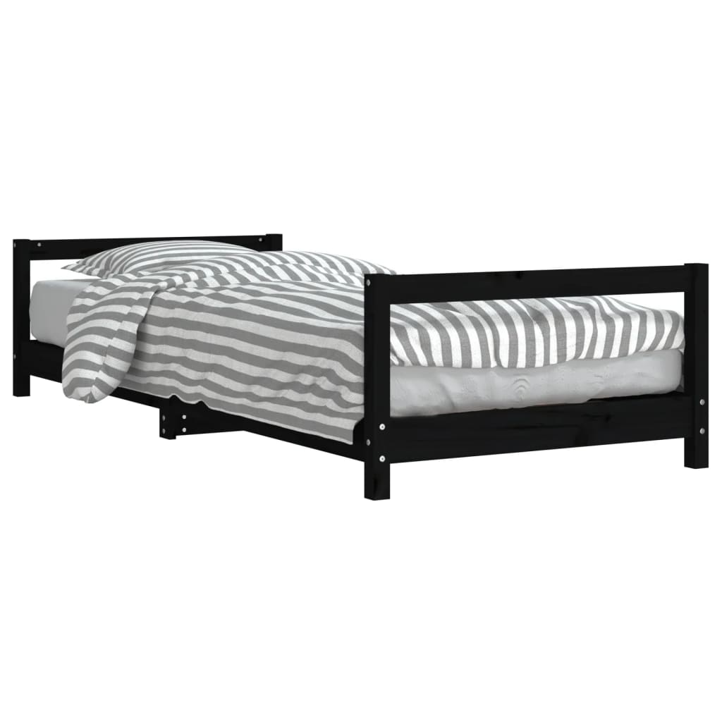 Barnesengeramme svart 80x200 cm heltre furu - SminkeBord.no