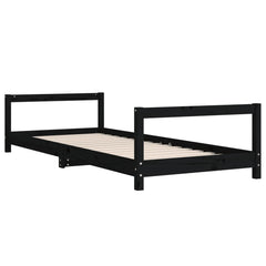 Barnesengeramme svart 80x200 cm heltre furu - SminkeBord.no