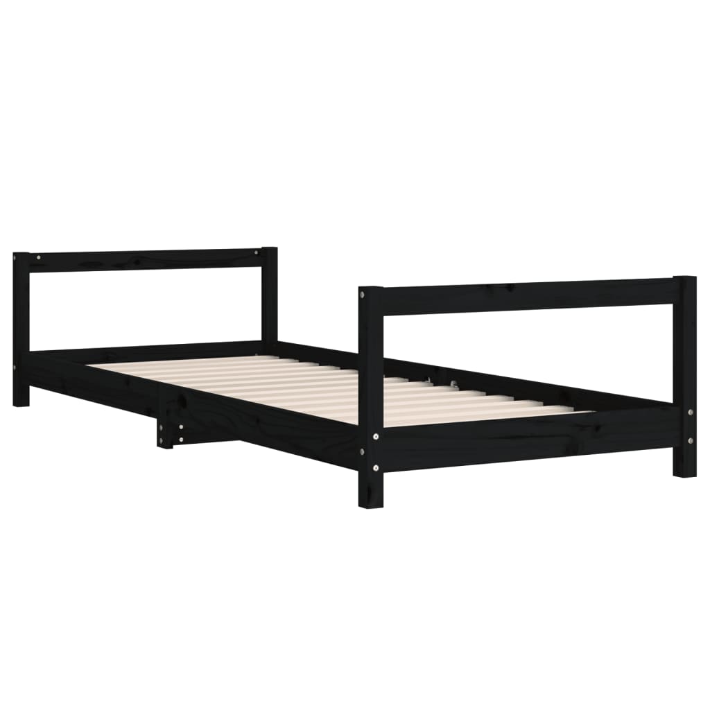 Barnesengeramme svart 80x200 cm heltre furu - SminkeBord.no