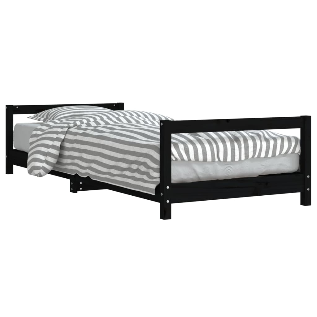 Barnesengeramme svart 90x200 cm heltre furu - SminkeBord.no