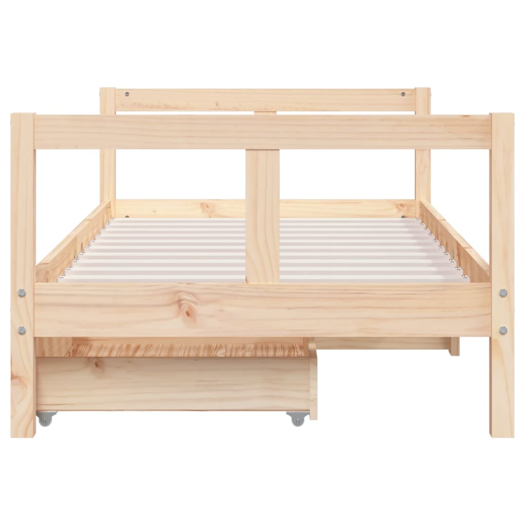 Barnesengeramme med skuffer 80x160 cm heltre furu - SminkeBord.no