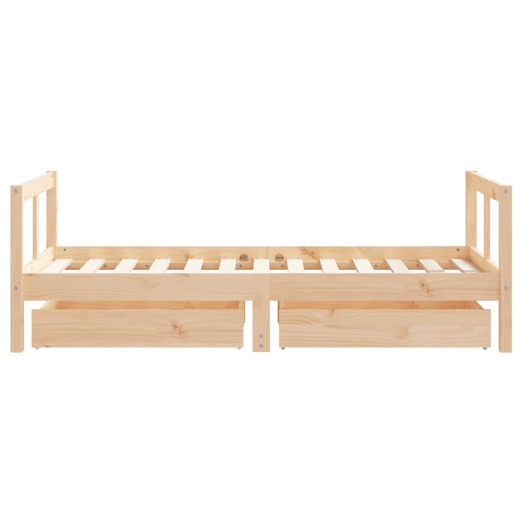Barnesengeramme med skuffer 80x160 cm heltre furu - SminkeBord.no