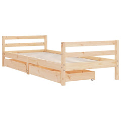 Barnesengeramme med skuffer 90x190 cm heltre furu