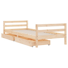 Barnesengeramme med skuffer 90x190 cm heltre furu
