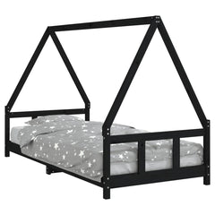 Barnesengeramme svart 90x200 cm heltre furu - SminkeBord.no