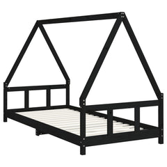 Barnesengeramme svart 90x200 cm heltre furu - SminkeBord.no